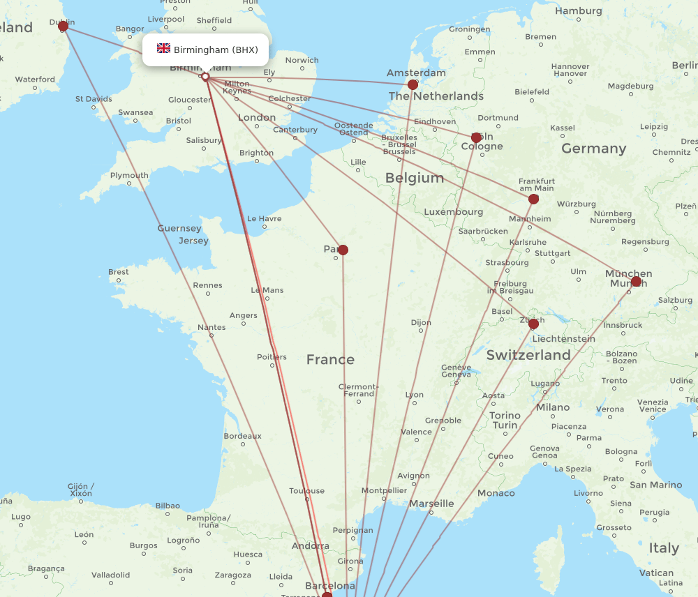 BHX-PMI flight routes
