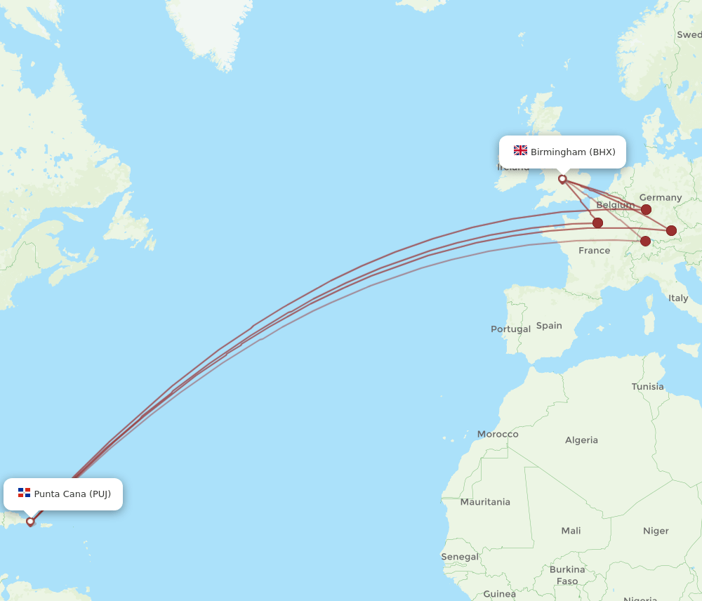 BHX-PUJ flight routes