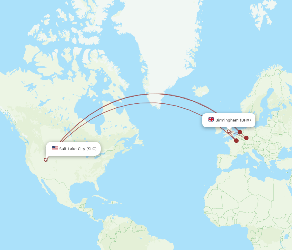 BHX-SLC flight routes