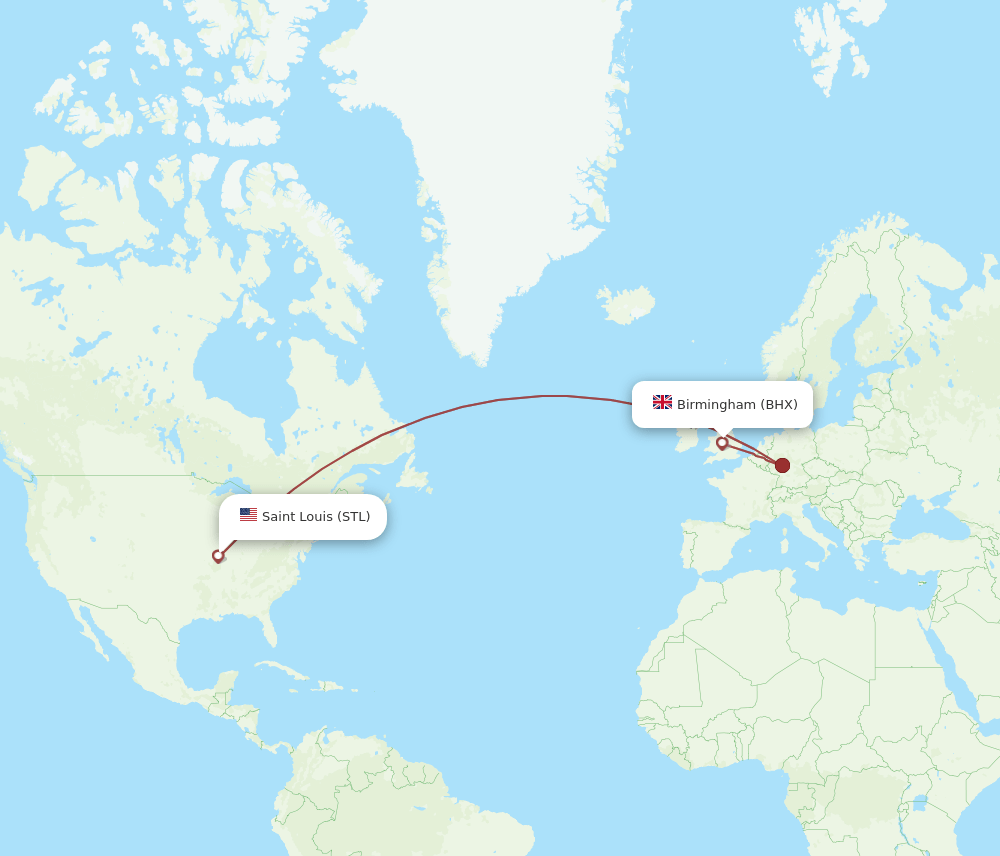 BHX-STL flight routes