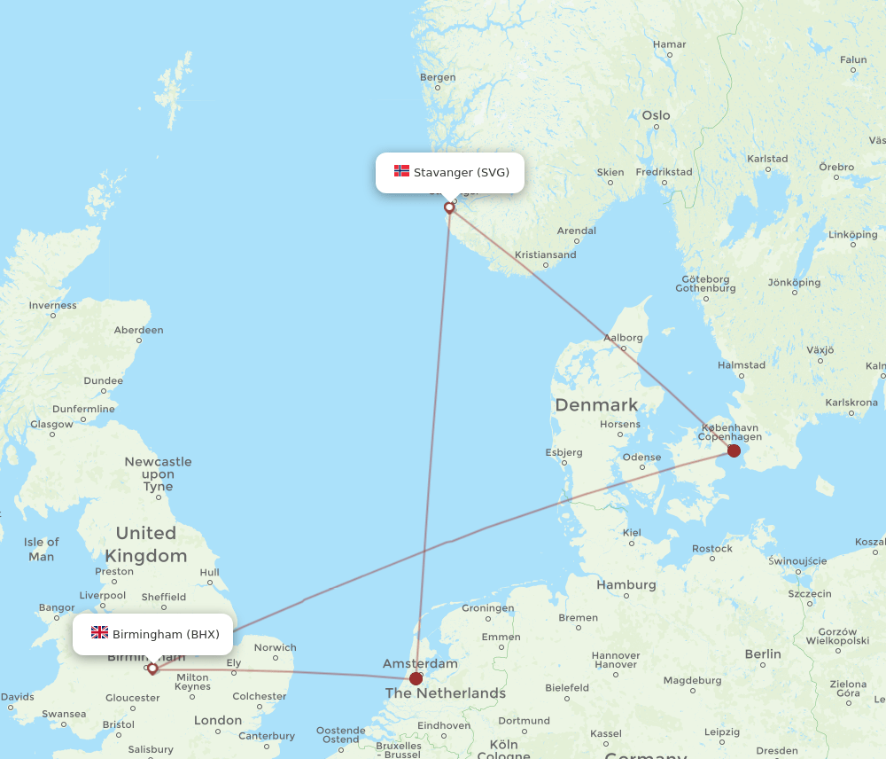 BHX-SVG flight routes