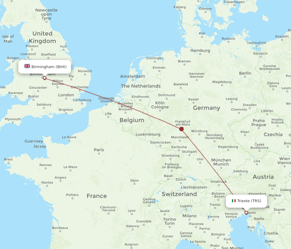 BHX-TRS flight routes