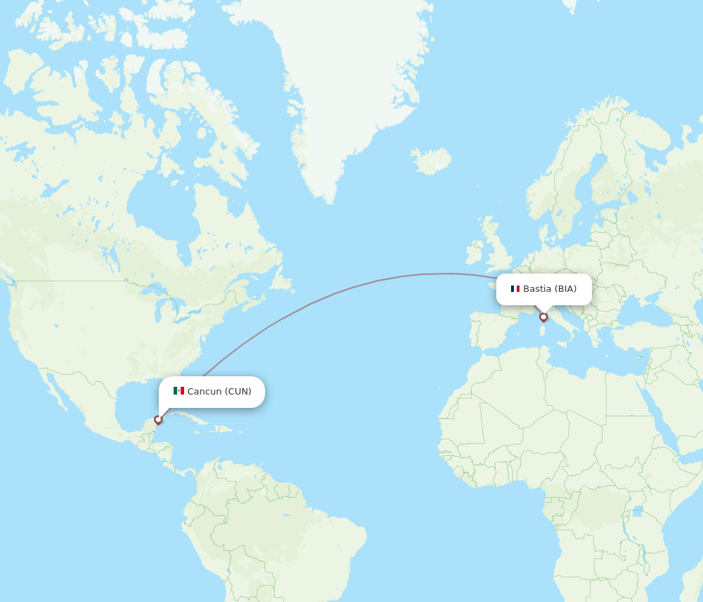 BIA-CUN flight routes