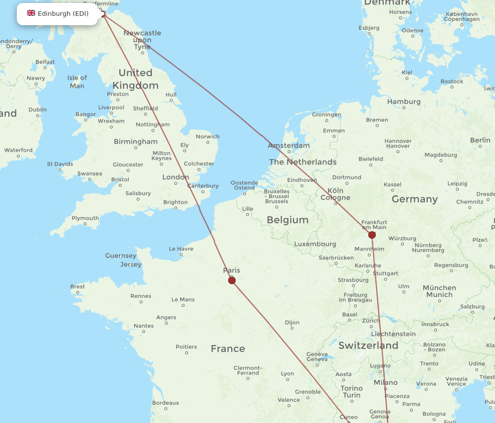 BIA-EDI flight routes