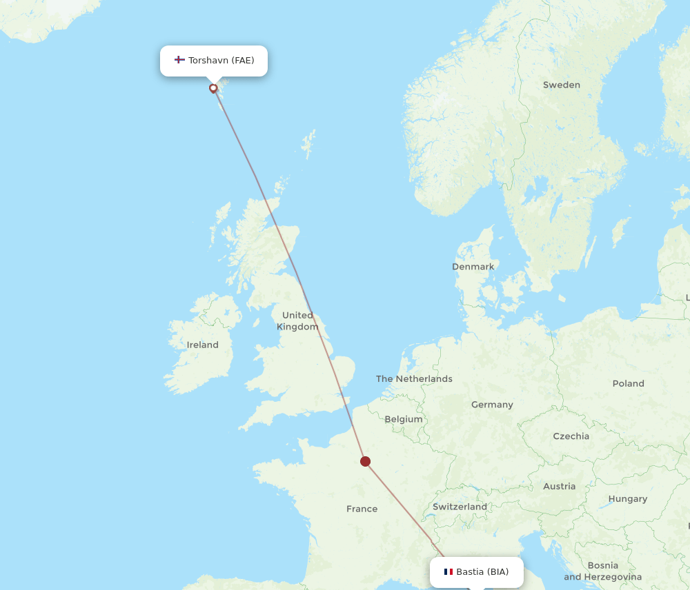 BIA-FAE flight routes