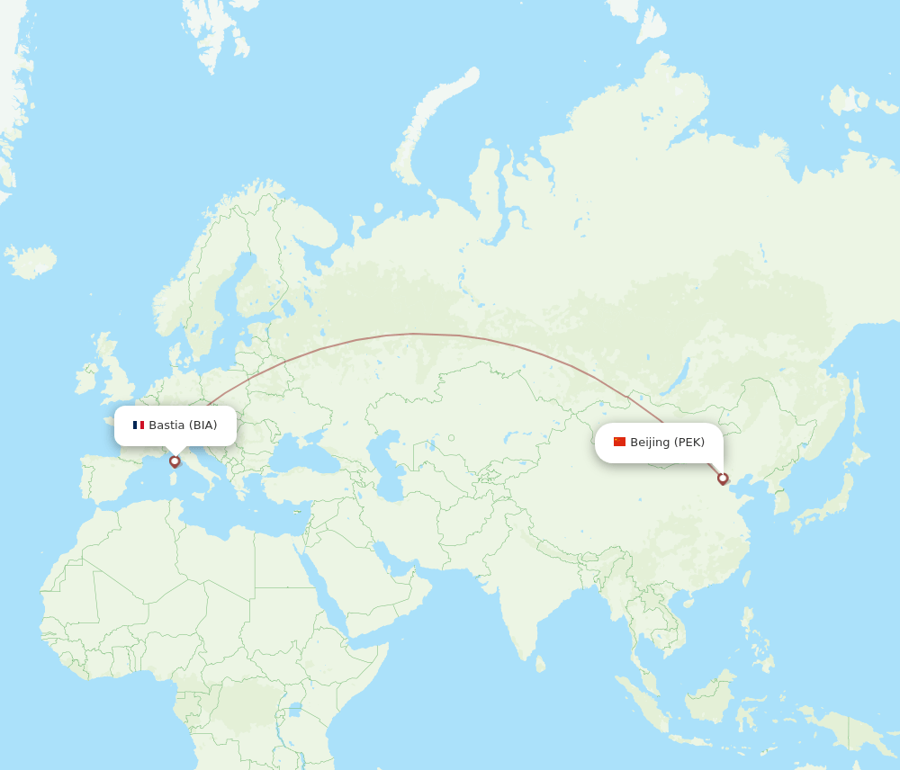 BIA-PEK flight routes