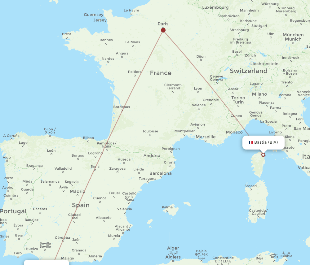 BIA-TNG flight routes