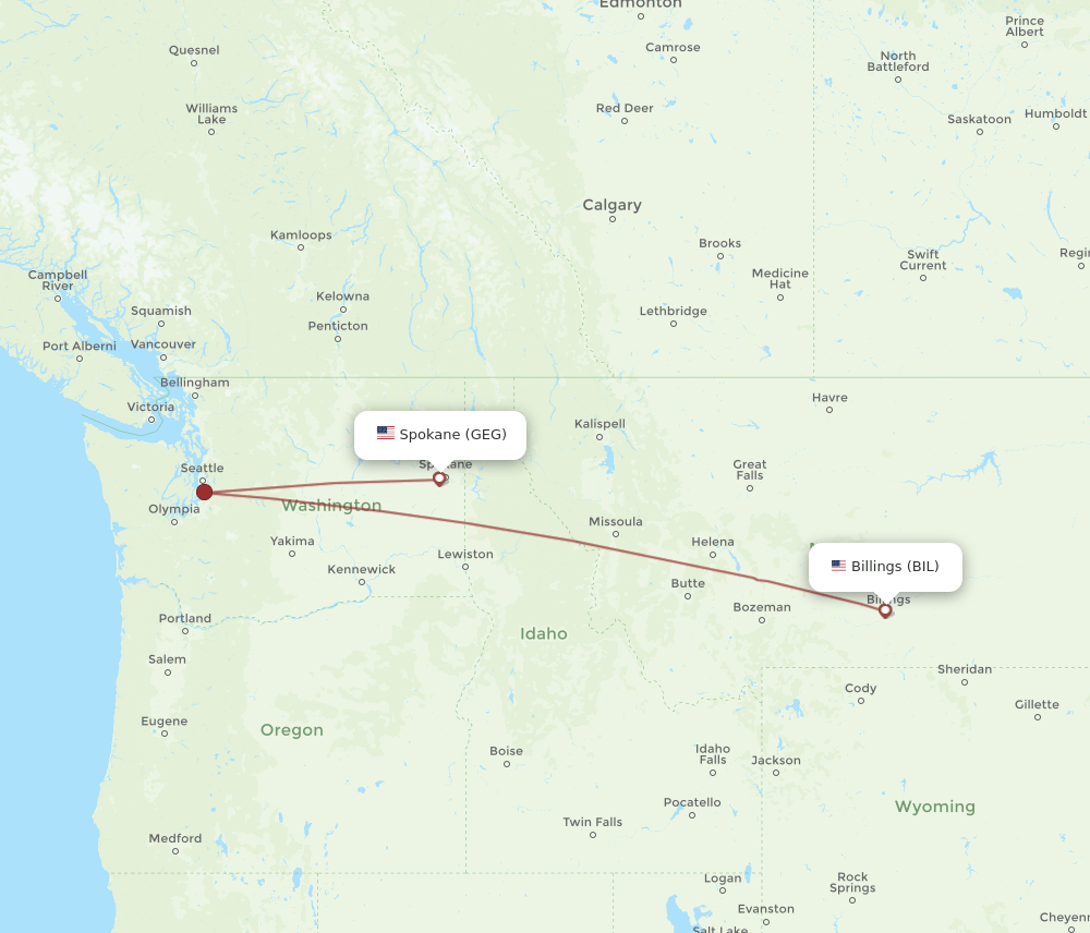 BIL-GEG flight routes