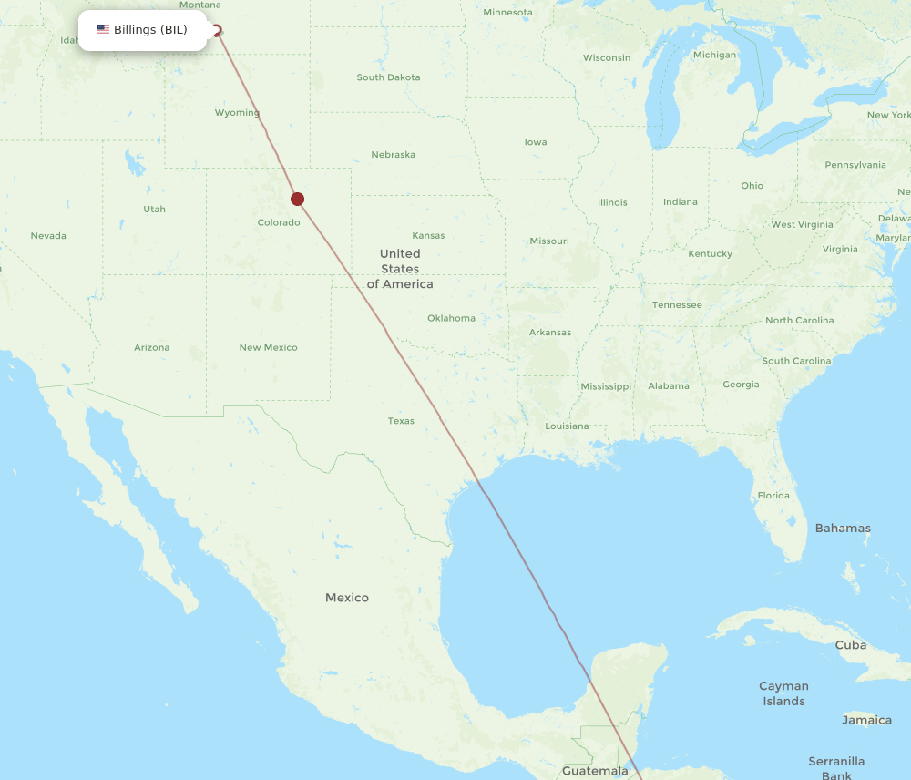 BIL-LIR flight routes