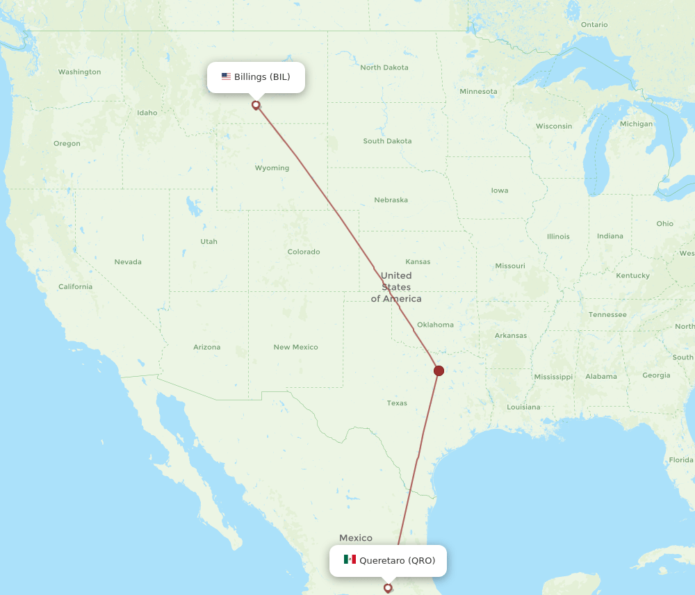 BIL-QRO flight routes