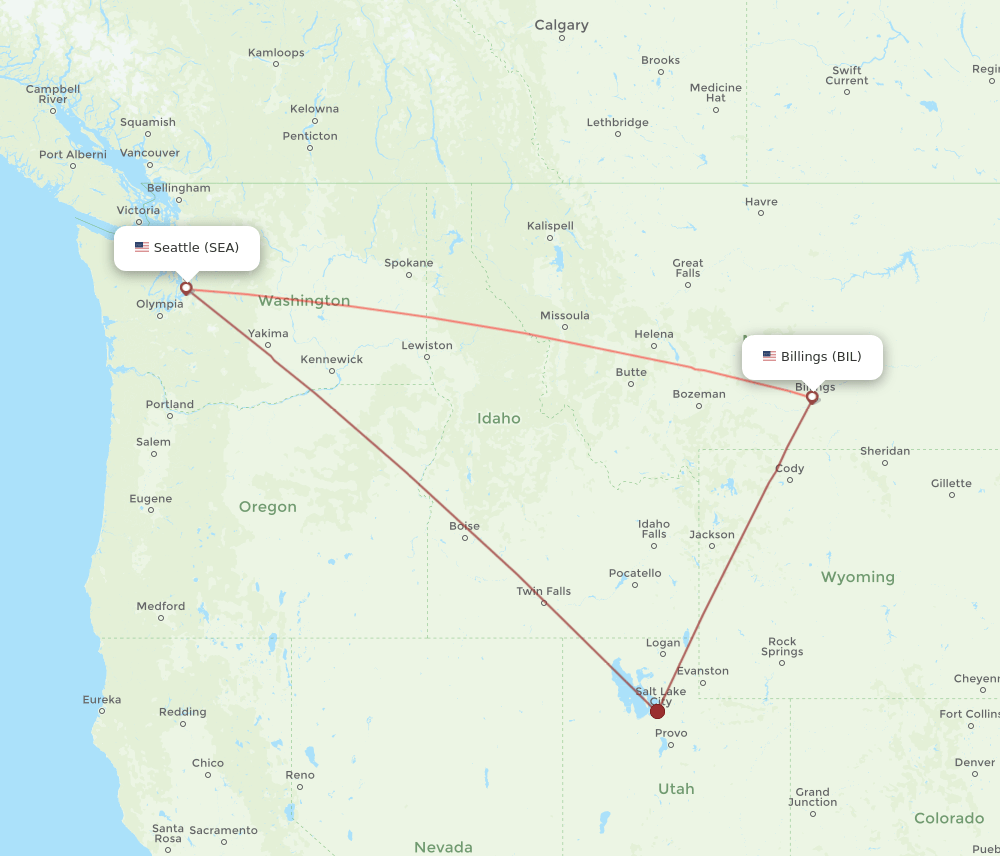 BIL-SEA flight routes