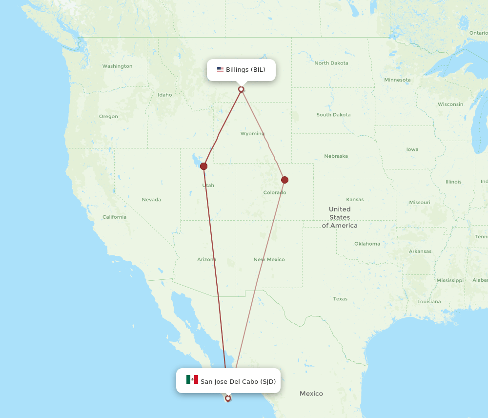 BIL-SJD flight routes