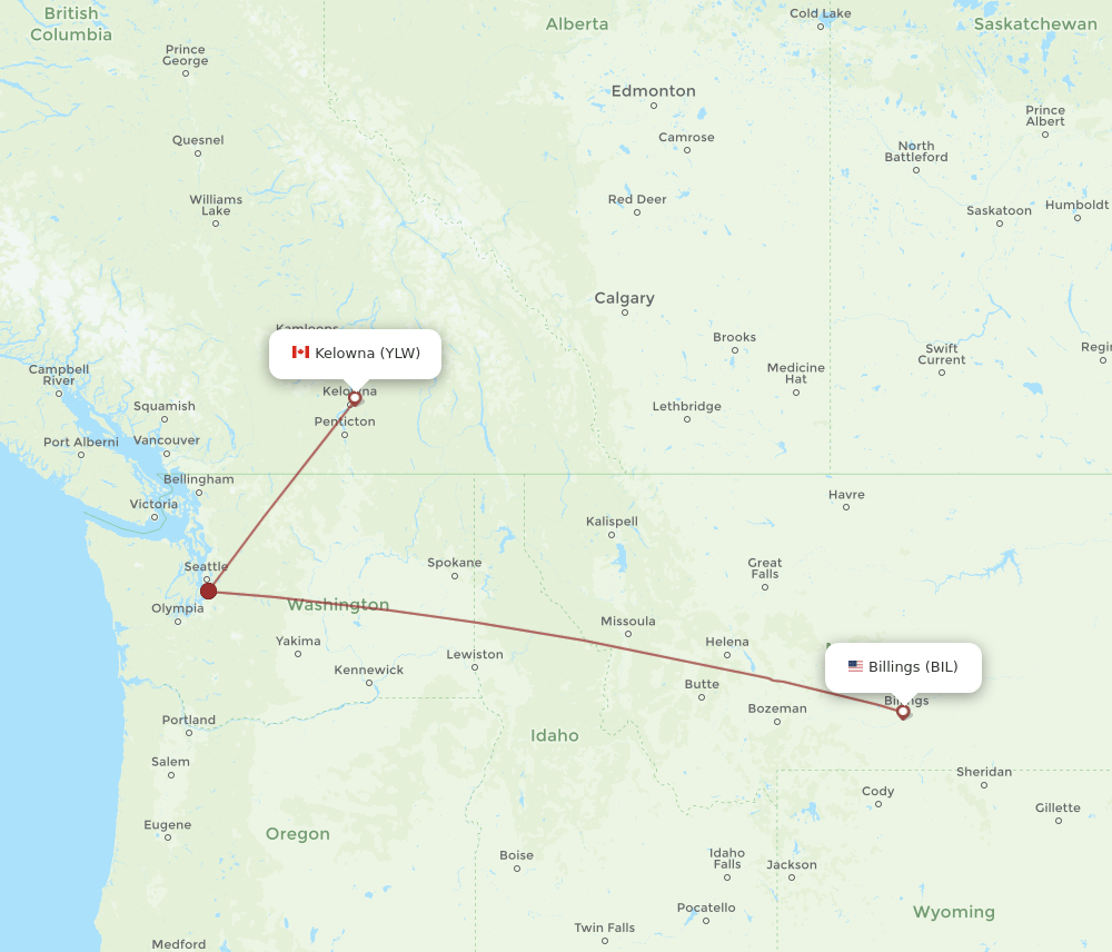 BIL-YLW flight routes