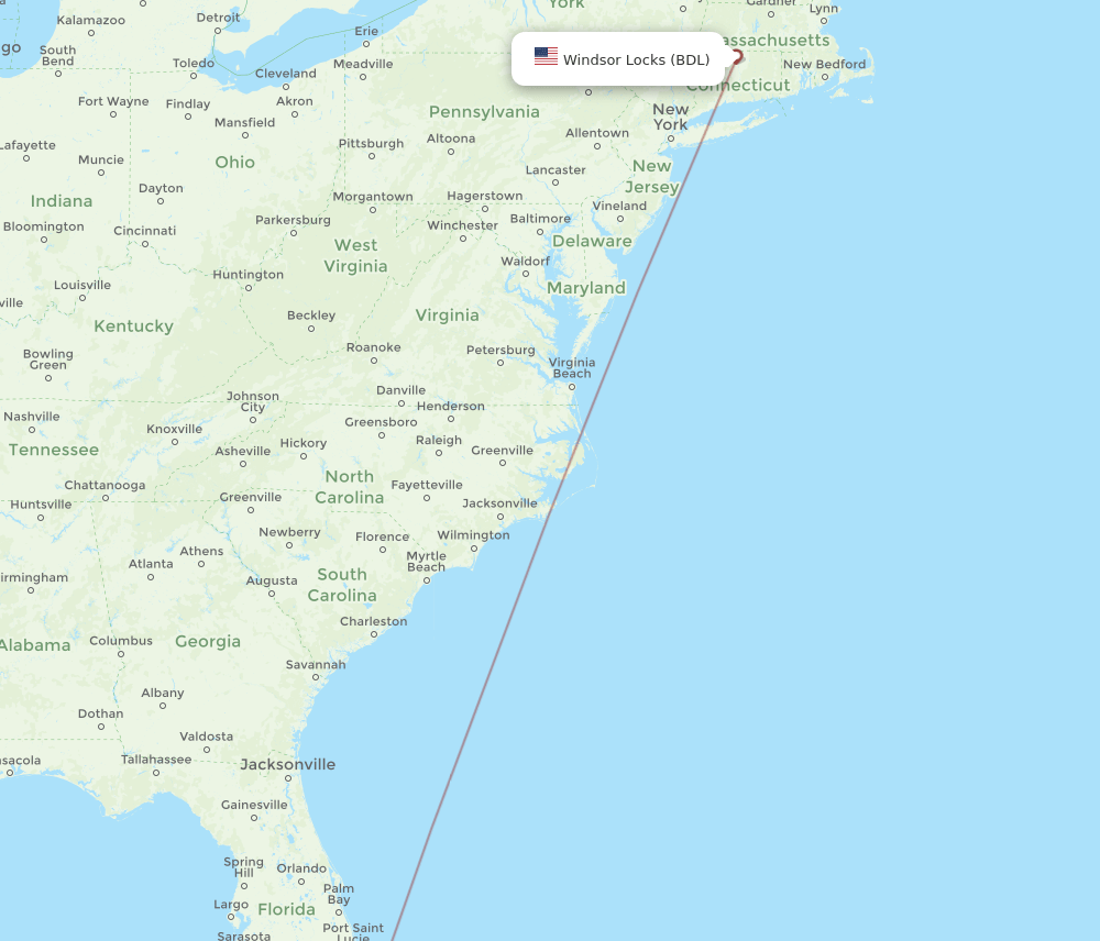 BIM-BDL flight routes