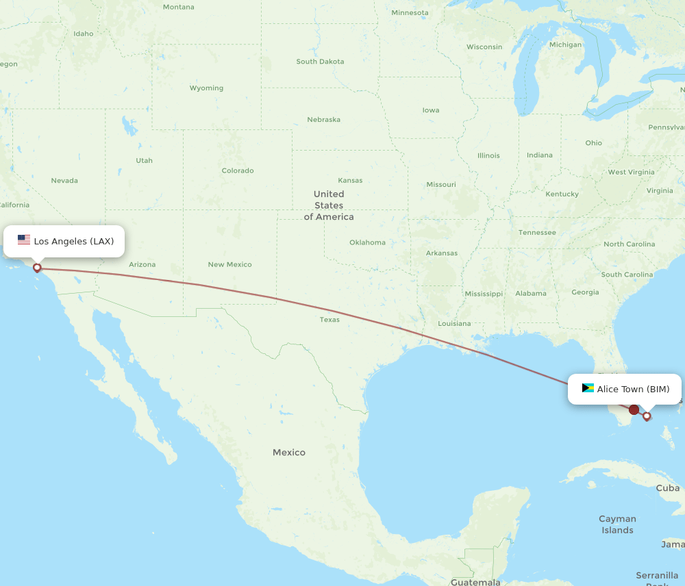BIM-LAX flight routes
