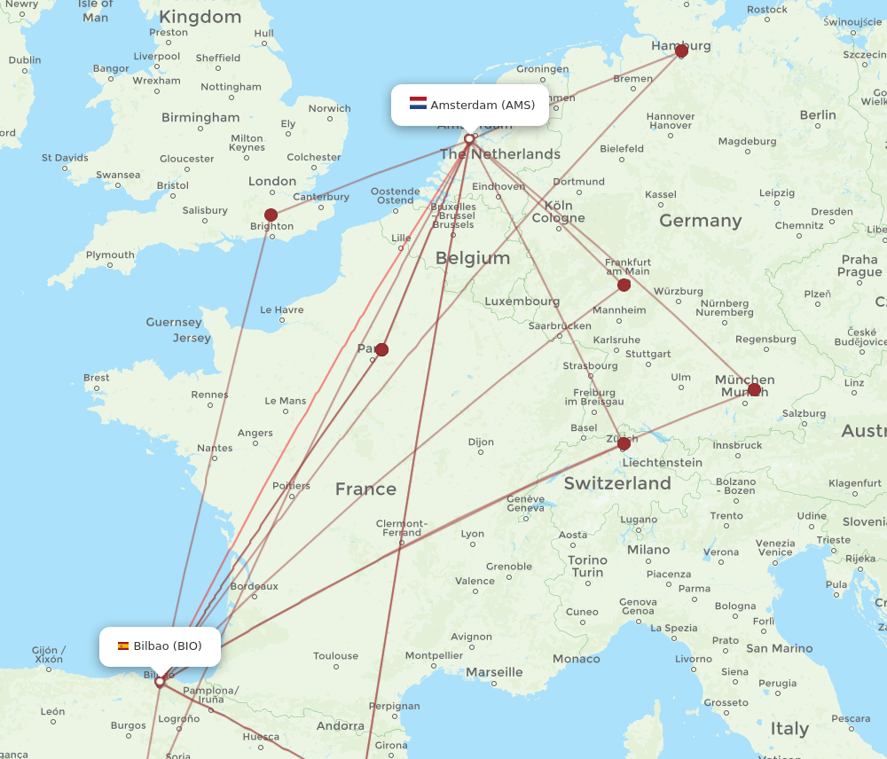 BIO-AMS flight routes
