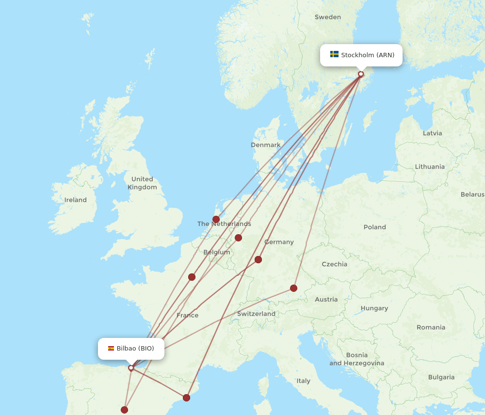 BIO-ARN flight routes