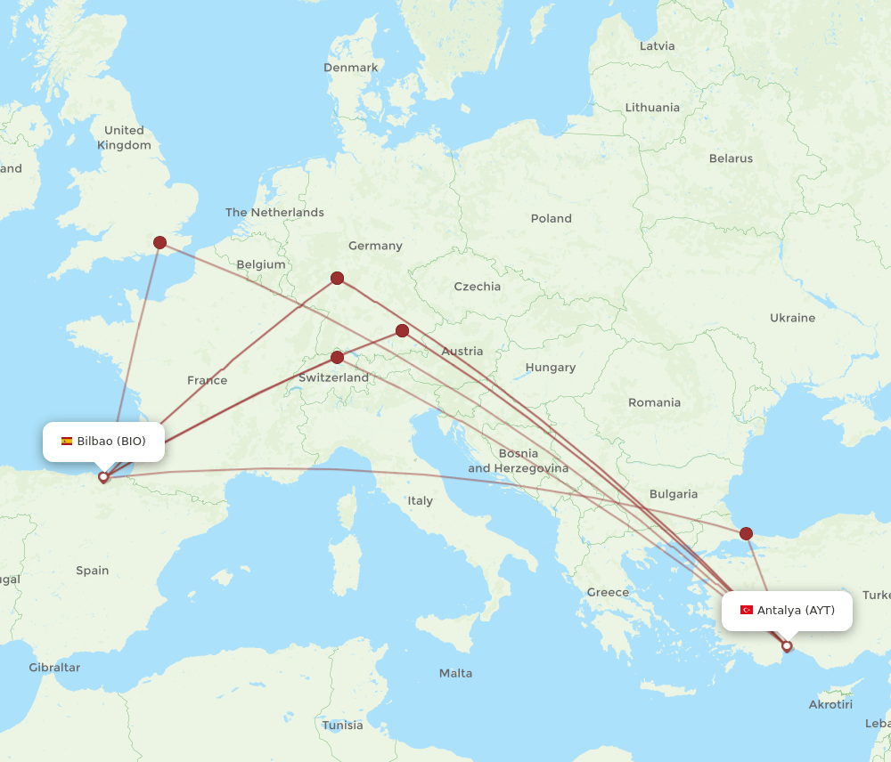 BIO-AYT flight routes