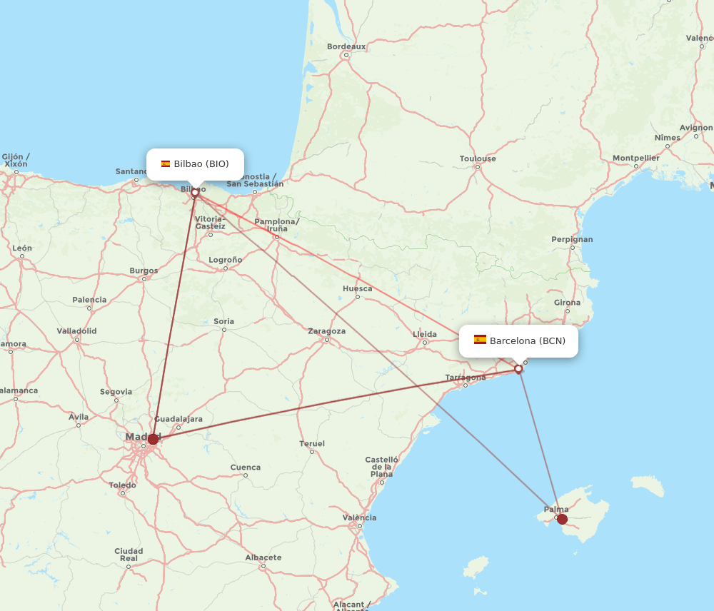 BIO-BCN flight routes