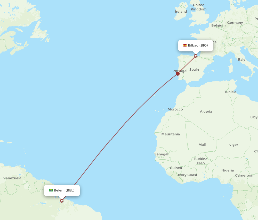 BIO-BEL flight routes
