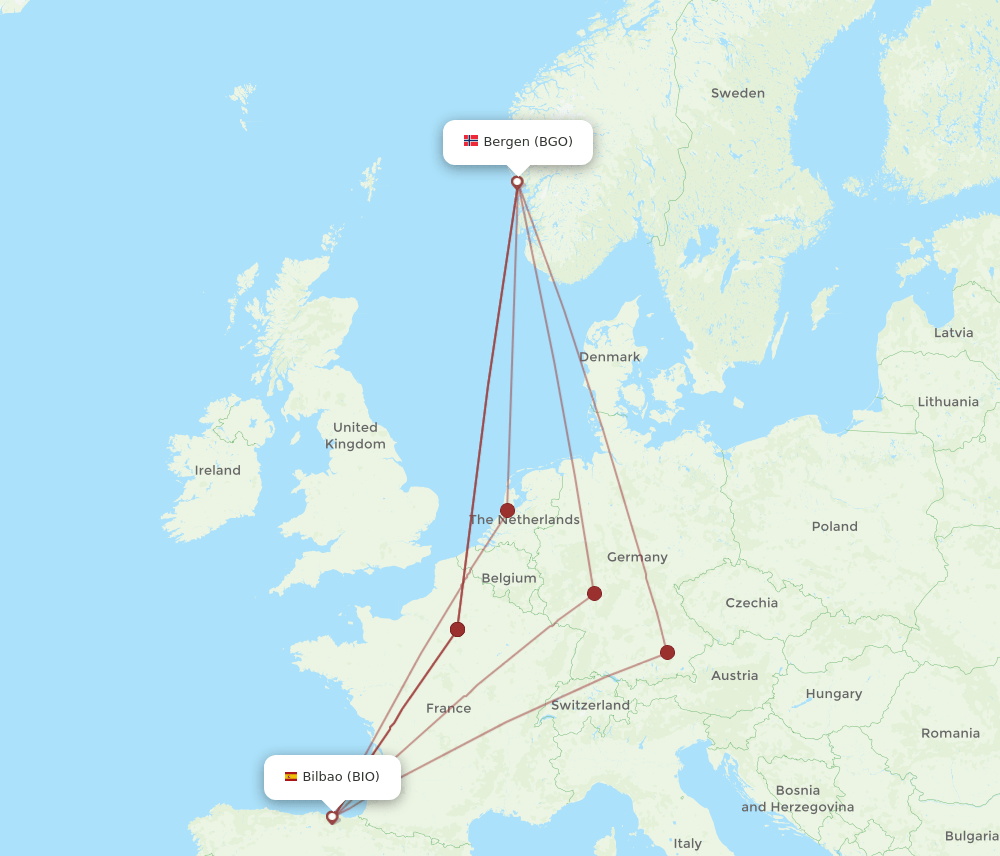 BIO-BGO flight routes