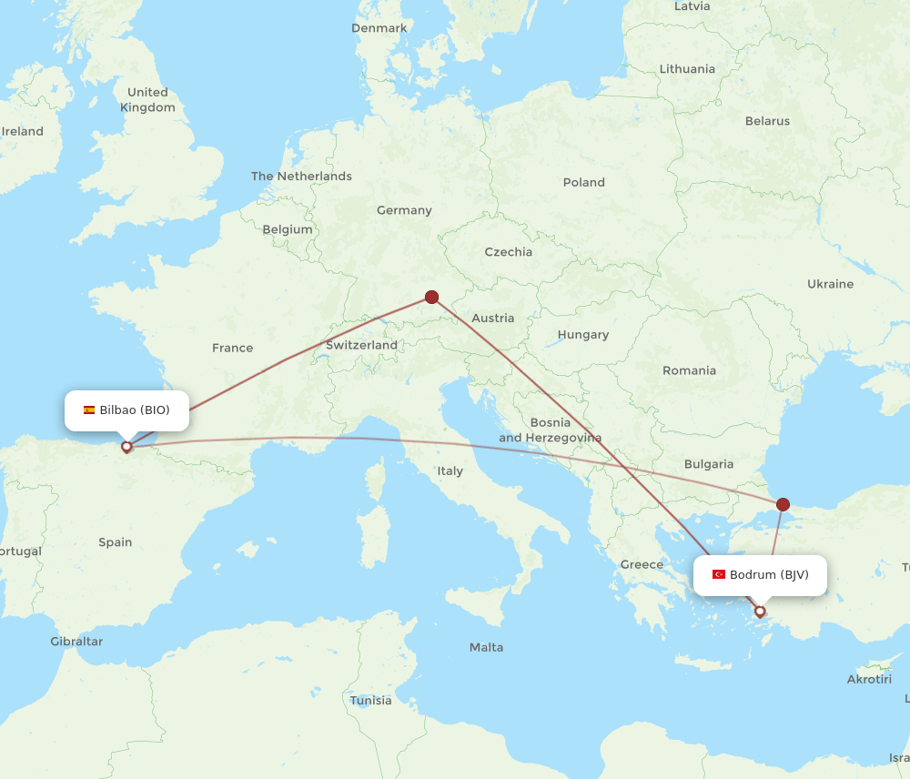 BIO-BJV flight routes