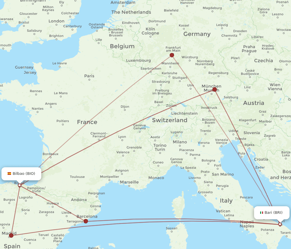 BIO-BRI flight routes