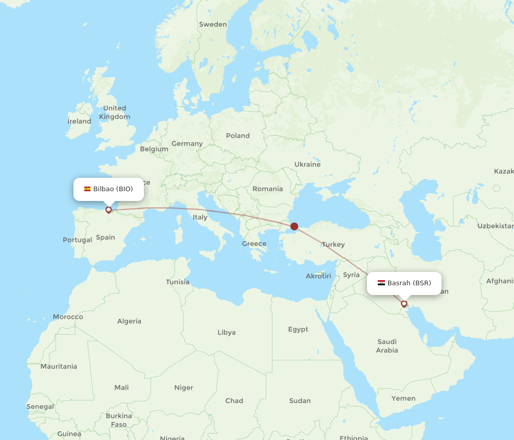 BIO-BSR flight routes