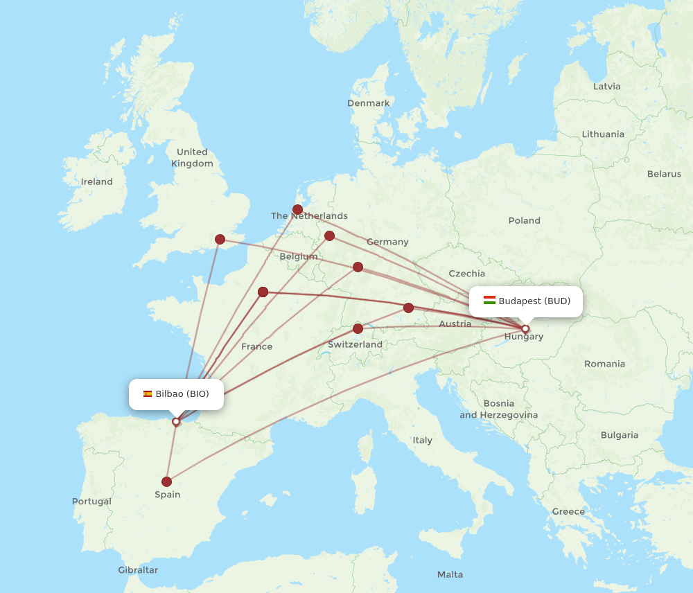 BIO-BUD flight routes