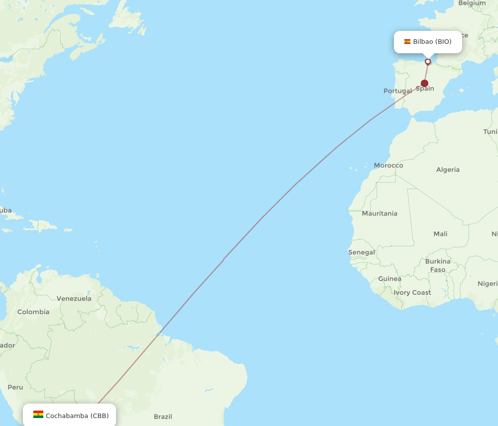 BIO-CBB flight routes