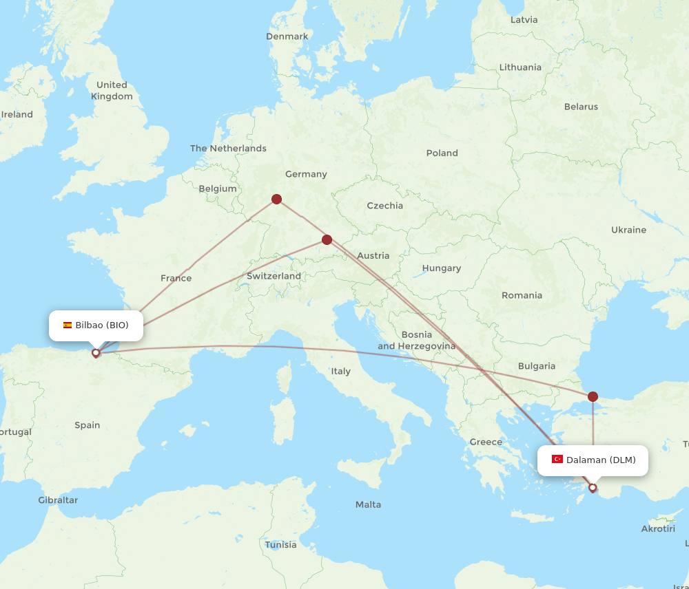 BIO-DLM flight routes