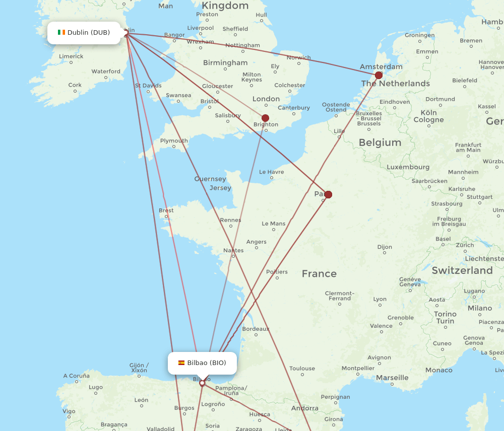 BIO-DUB flight routes