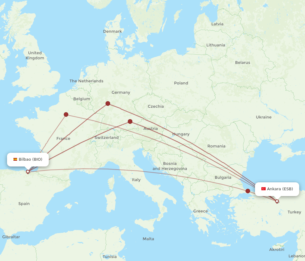 BIO-ESB flight routes