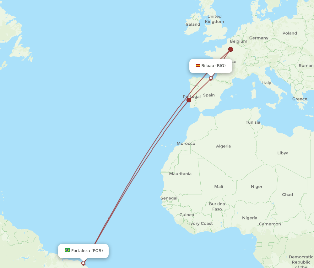 BIO-FOR flight routes