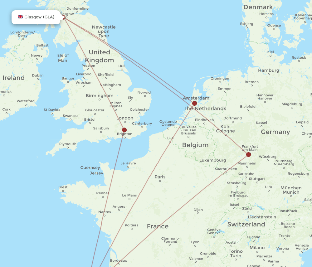 BIO-GLA flight routes