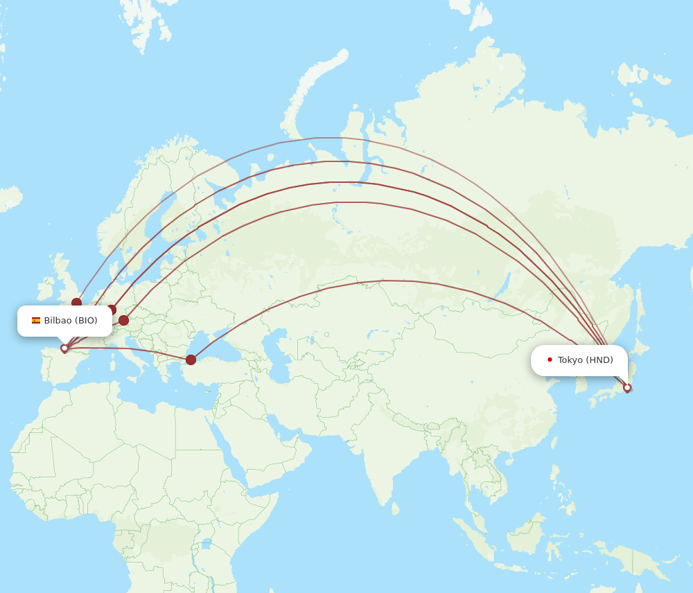 BIO-HND flight routes