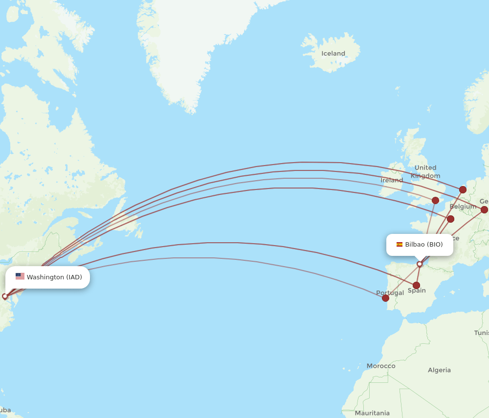 BIO-IAD flight routes