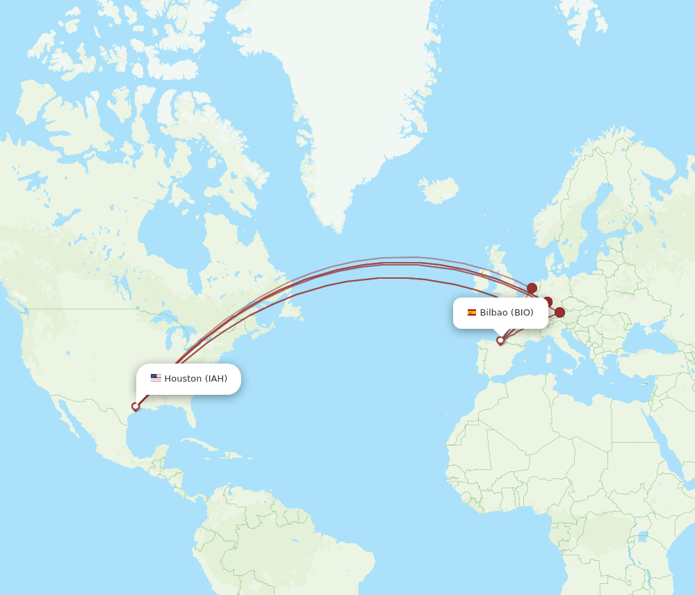 BIO-IAH flight routes