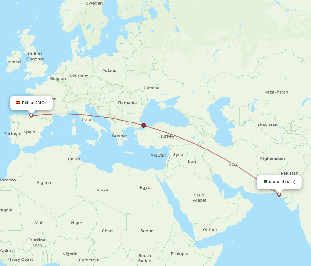 BIO-KHI flight routes