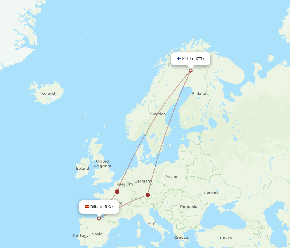 BIO-KTT flight routes