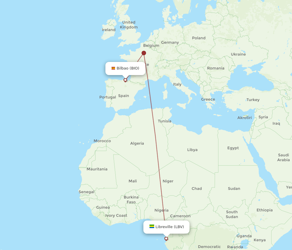 BIO-LBV flight routes