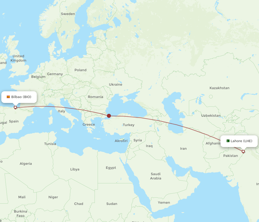 BIO-LHE flight routes