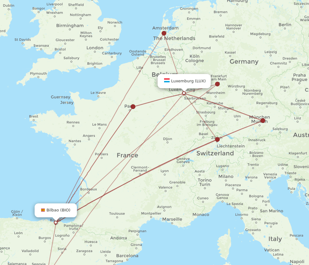 BIO-LUX flight routes