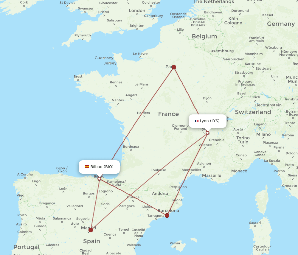 BIO-LYS flight routes