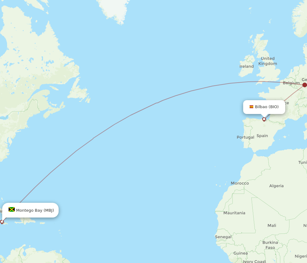 BIO-MBJ flight routes