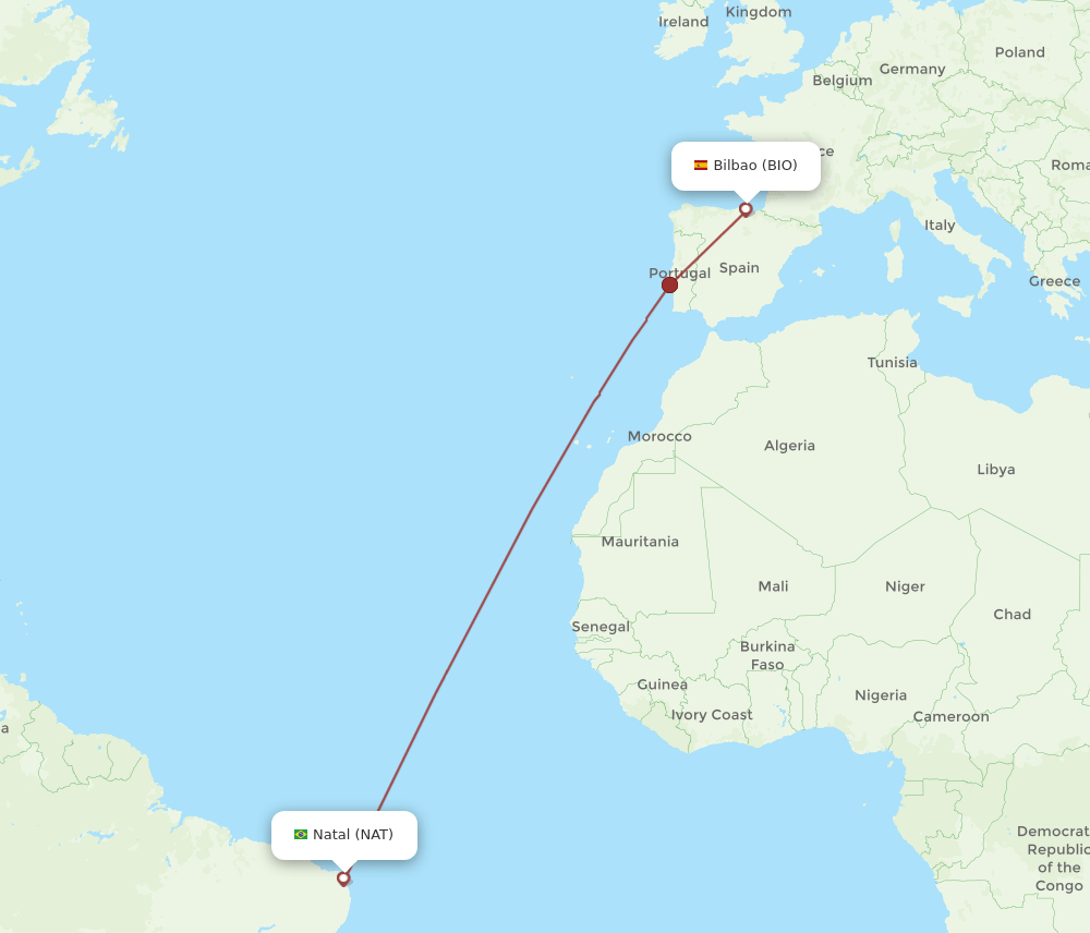 BIO-NAT flight routes