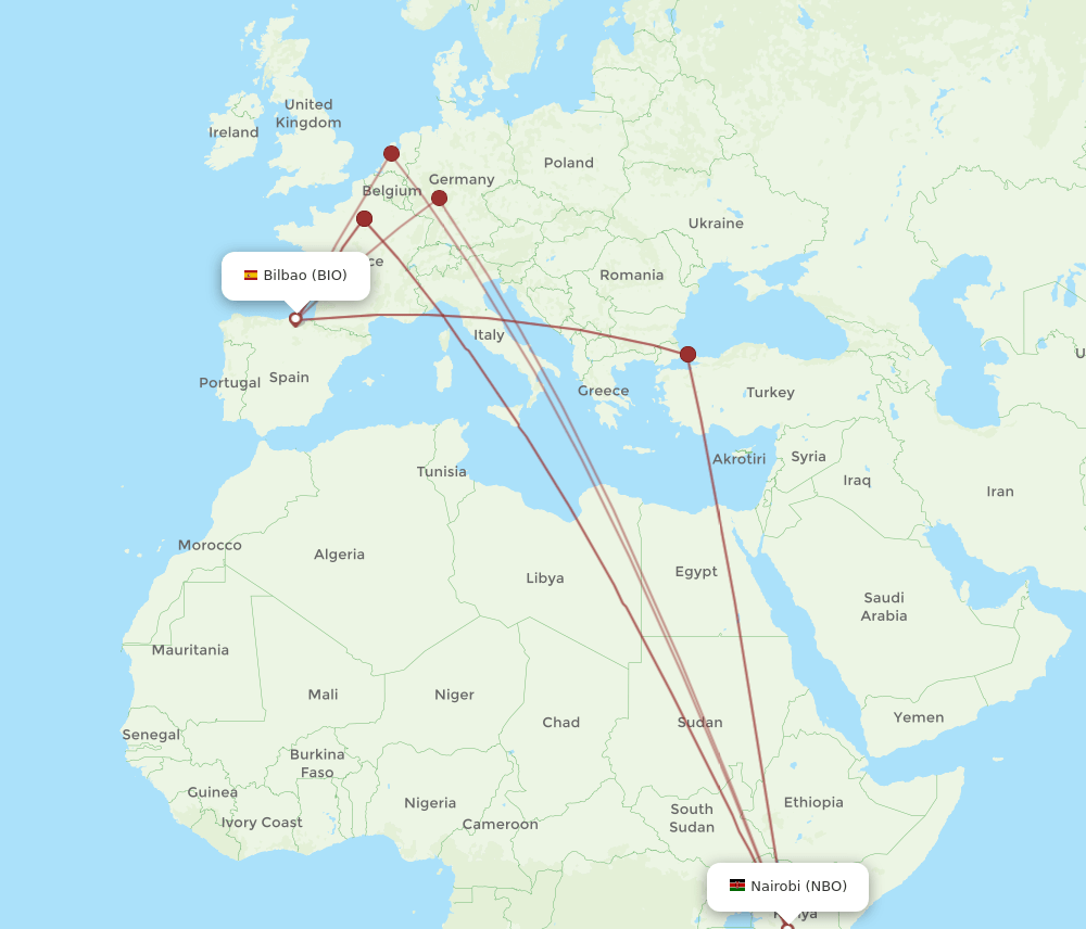 BIO-NBO flight routes