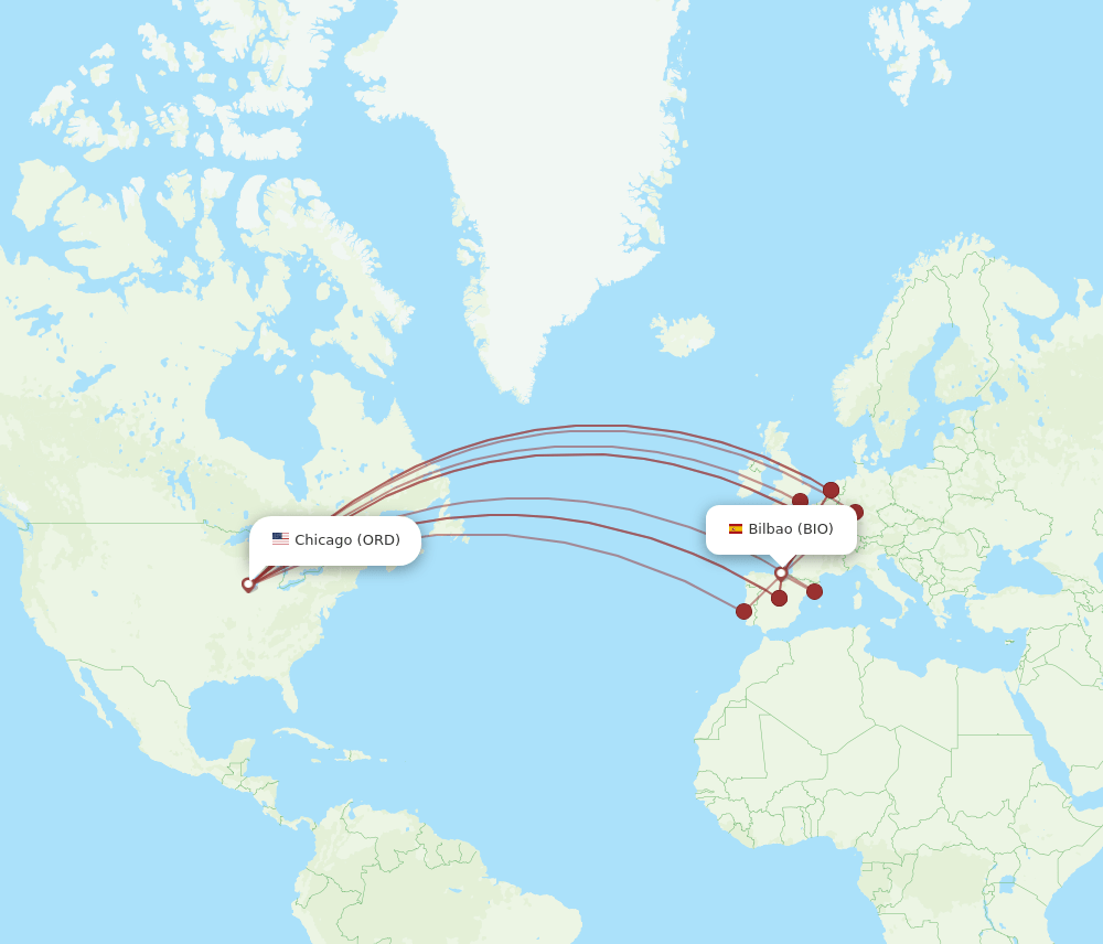 BIO-ORD flight routes