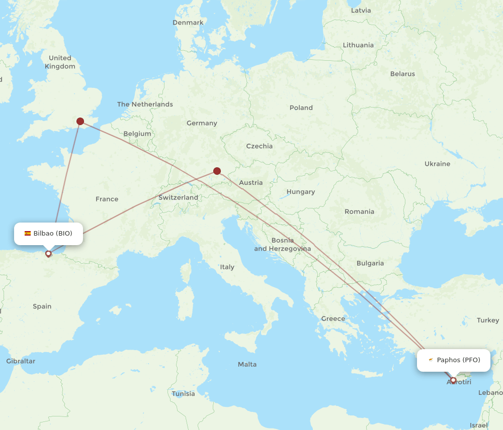 BIO-PFO flight routes