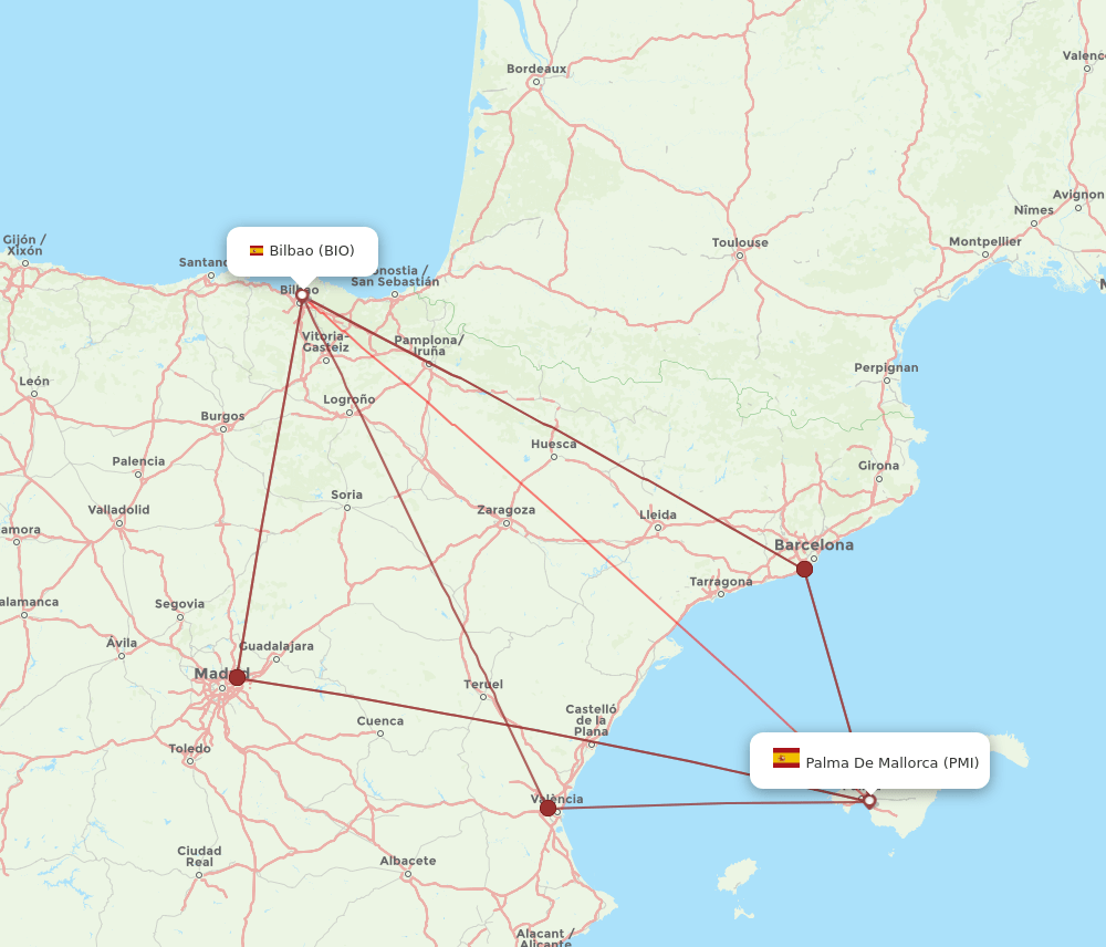 BIO-PMI flight routes